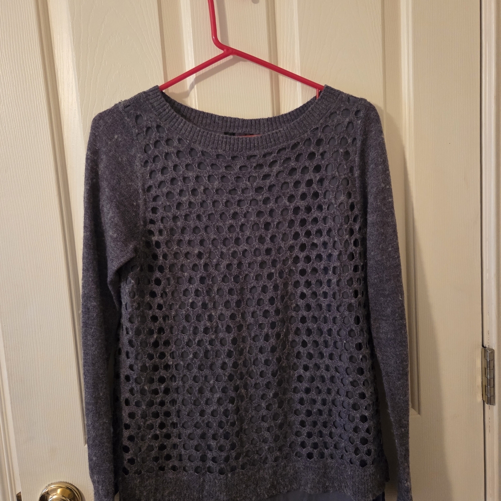 The Limited Charcoal Open-Knit Sweater